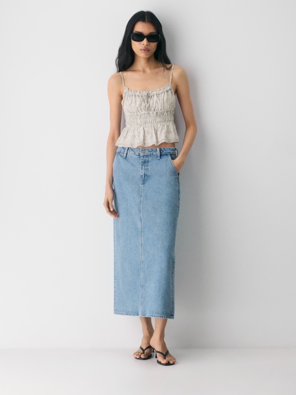 Aritzia- Wilfred Tome Skirt- Non-stretch denim maxi skirt NWT